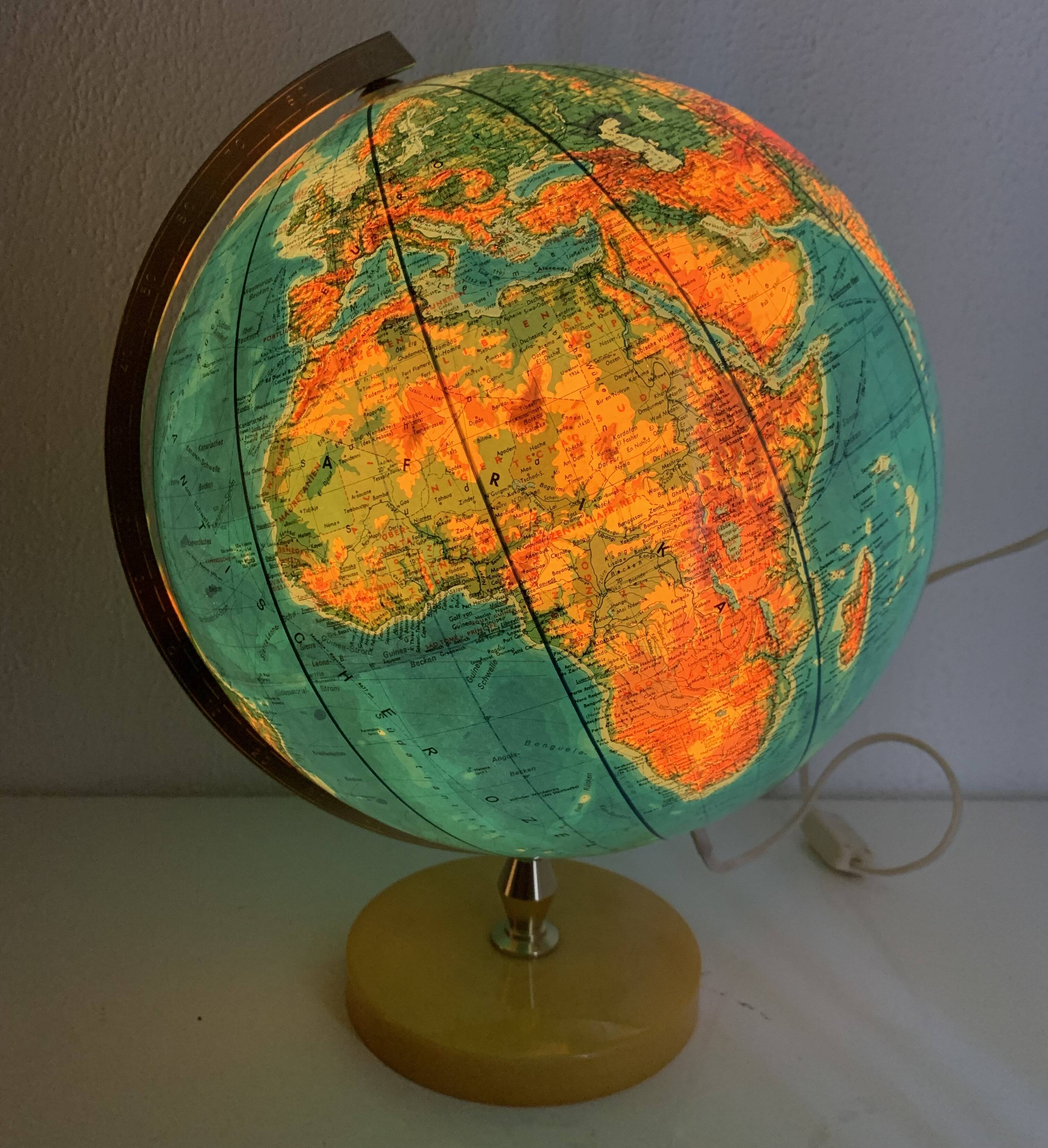 Grand globe vintage 1970 terrestre pvc jro verlag - 44 cm