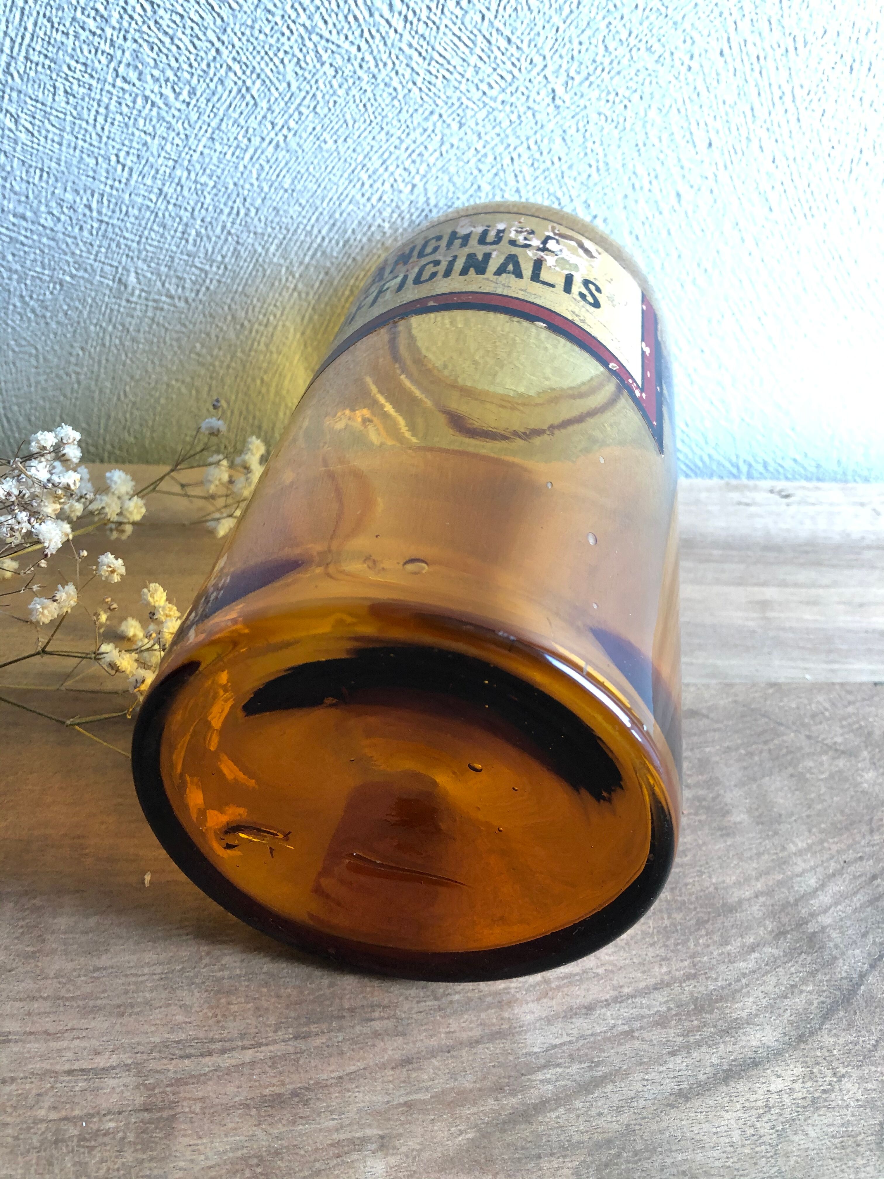 Jar "Anchusa officinalis" brown glass