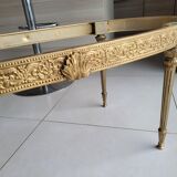 Marble and brass coffee table