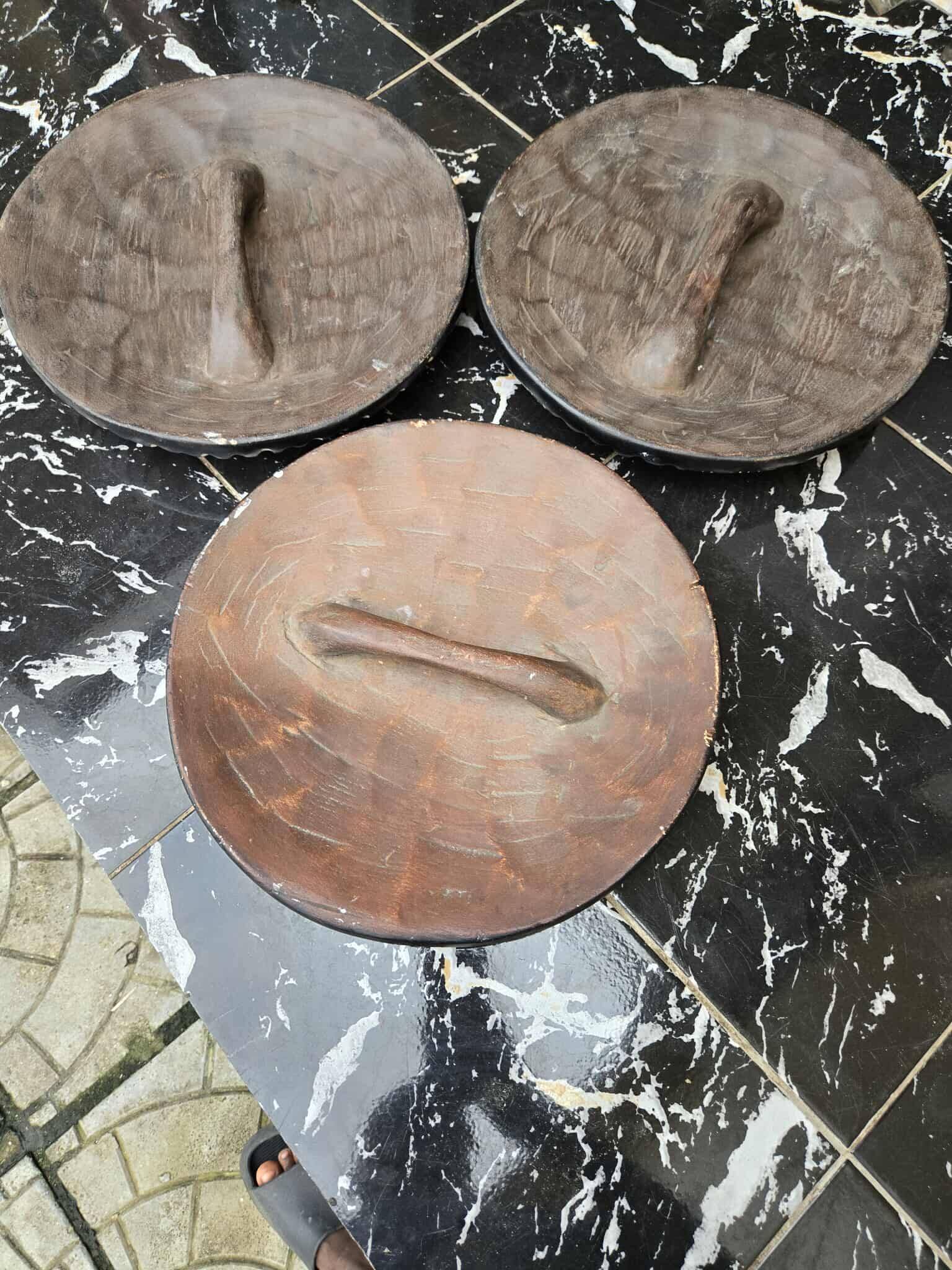 Set of 3 Traditional African Bamiléké Shields