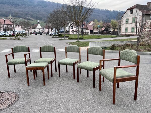 Série de chaises scandinave fauteuil chaise ottoman en palissandre