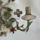 Pair of Wall Lights with Floral Basket in Painted Sheet Metal. Italian Work. Circa 19.