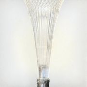 Art Nouveau glass and metal cornet vase with floral motif