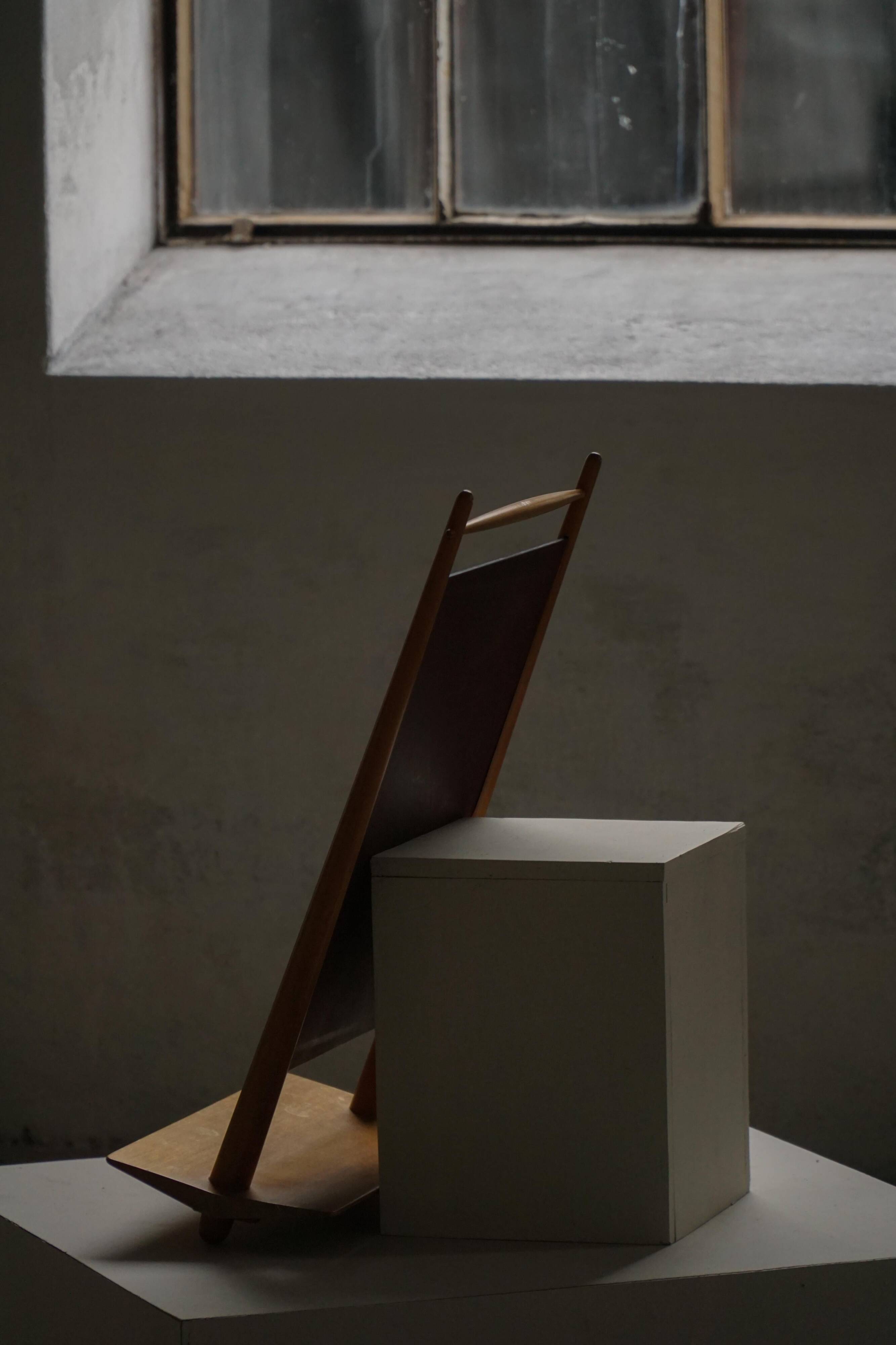 Mid-century Scandinavian floor mirror in wood, 1950–1960