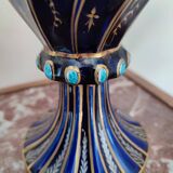 Two-handled baluster vase in late 19th century earthenware from the Gustave Asch factory (1856-1911)