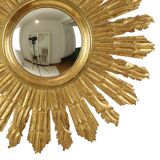 Large Wooden Sun Mirror Sunburst Butler XL Mirror Gold 70cm
