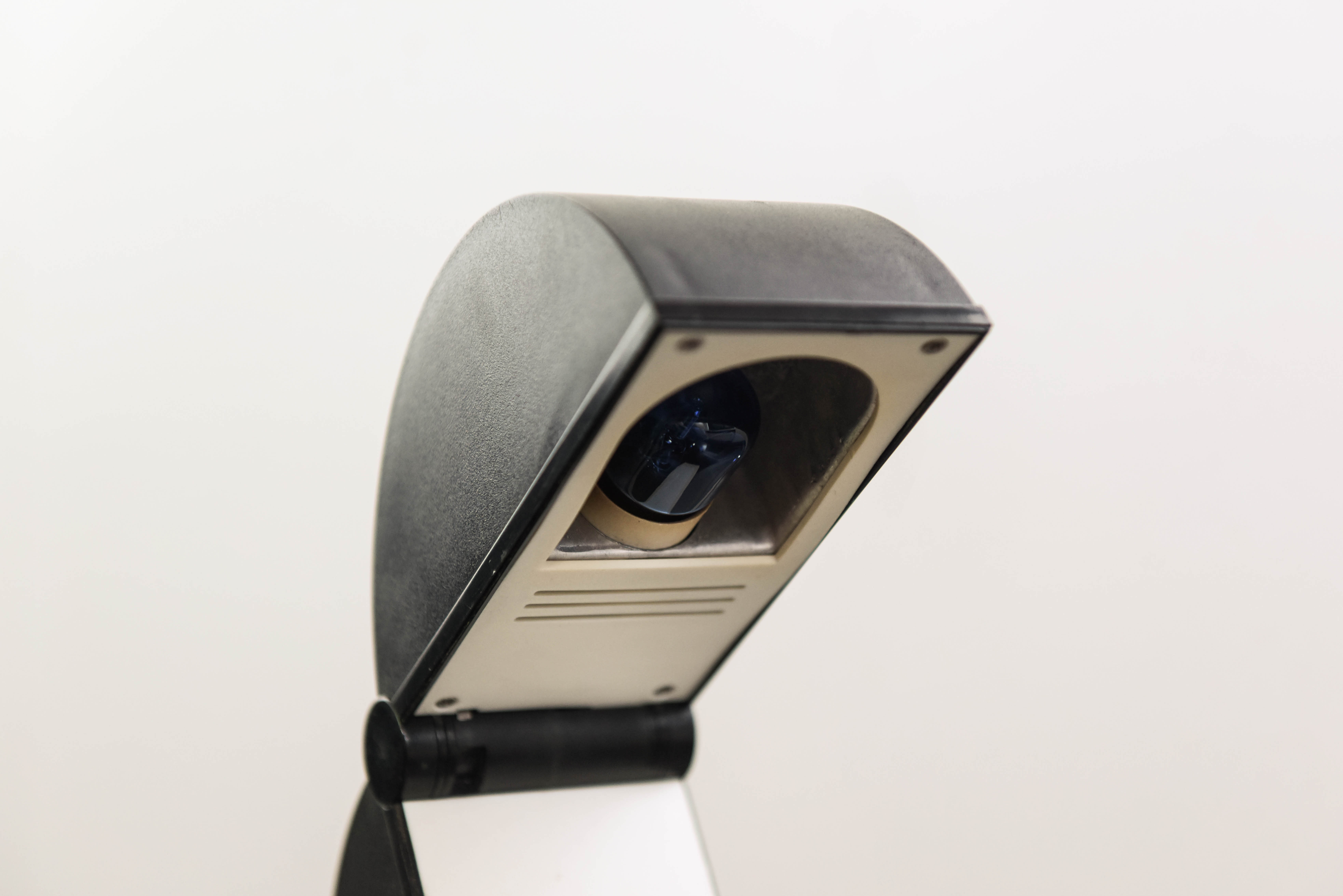 Desk lamp Disco in black plastic designed by Mario Bertorelle circa 1970