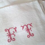 4 old monogrammed napkins