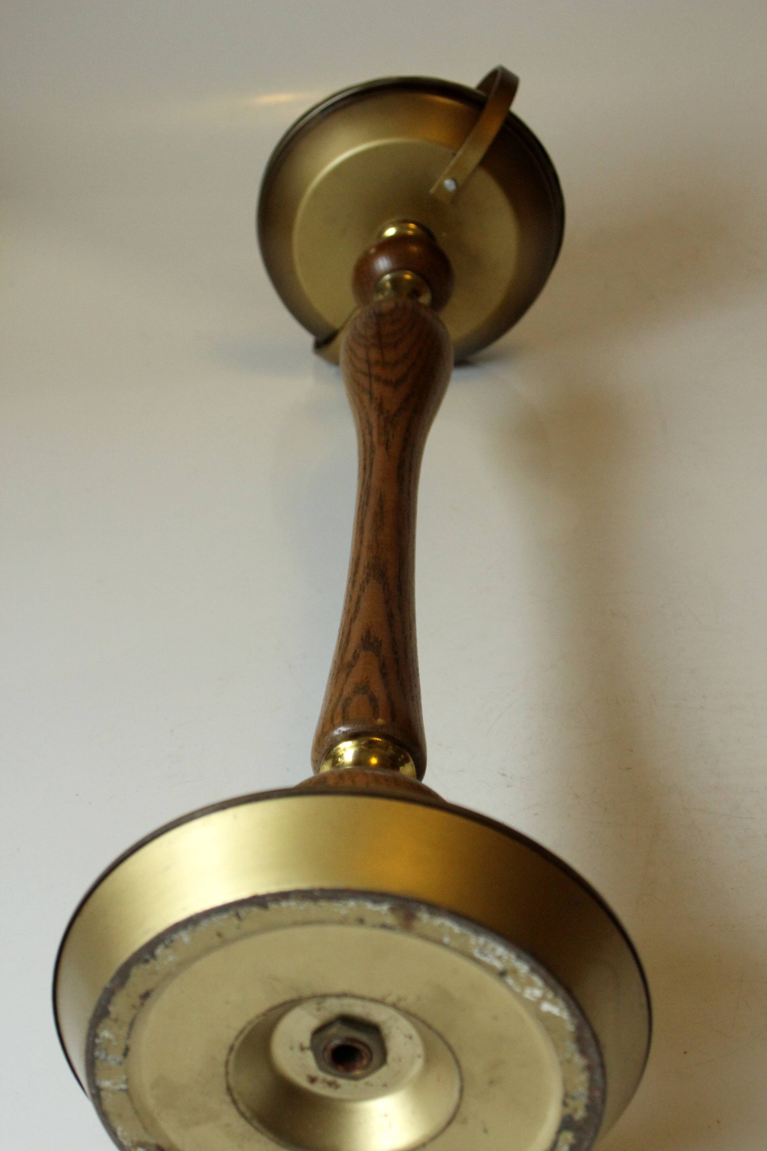 1950s vintage - smoking stand - ashtray - made of brass metal and wood