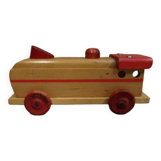 Train jouet en bois vintage