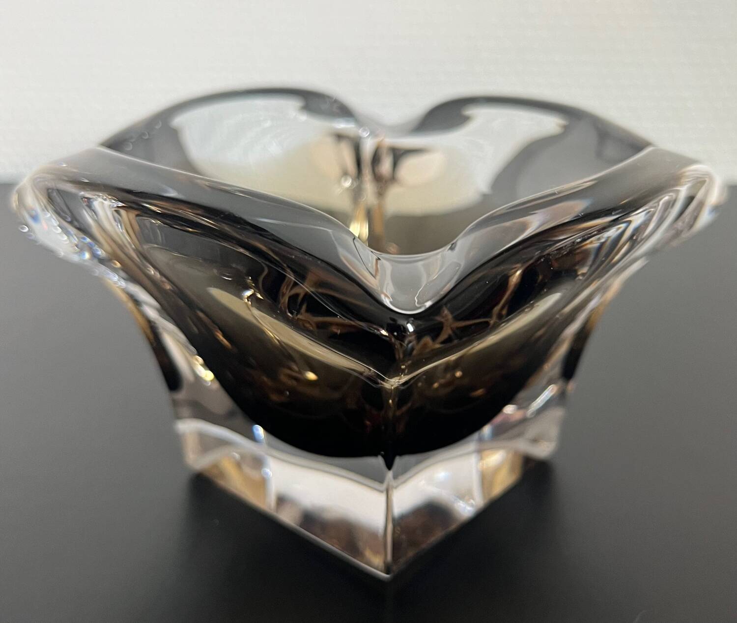 Thick glass ashtray from the 80s