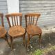 (Lot) 7 Vintage Wooden Bistro Chairs
