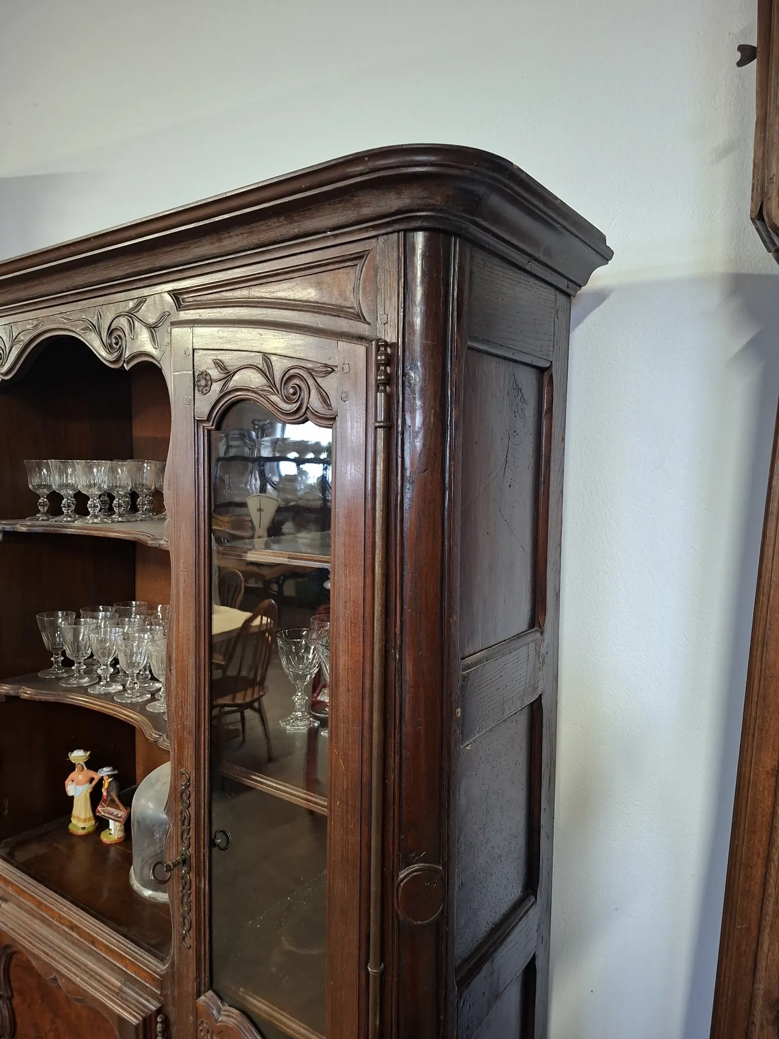 Buffet vitrine bibliothèque style Louis XV