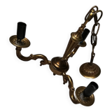 Antique 3-branch bronze chandelier