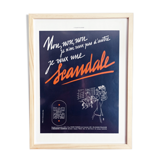 Affiche années 30 imprimé publicitaire original Bas scandale -30x40cm-avec cadre _63