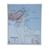 Old poster-school map Rossignol year 50 Tunisia, Algeria