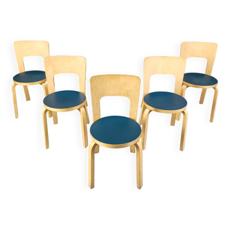 Model 66 dining chairs by Alvar Aalto for Artek, 1960s