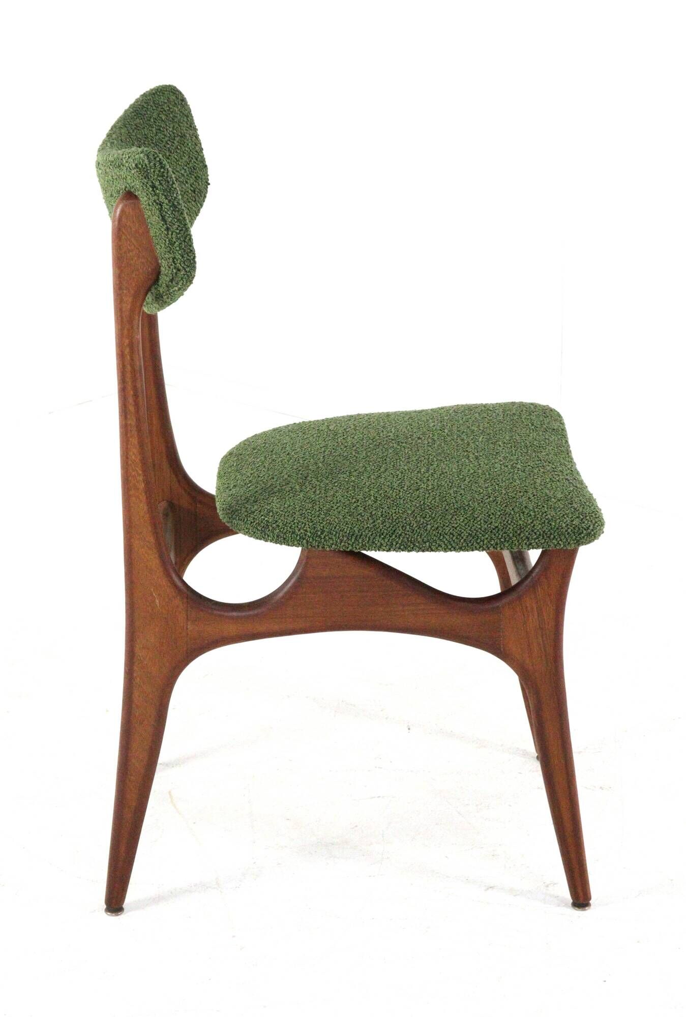 Set of 4 dining chairs 'Cindy' - new upholstery - mid century modern - teak