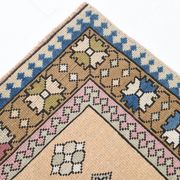 Mustard Pink Oriental Pattern Turkish Rug, 135x232Cm