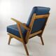 Fauteuil en cuir bleu des années 1970