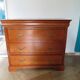 3-drawer chest of drawers with sliding shelf - Louis Philippe style - cherry color