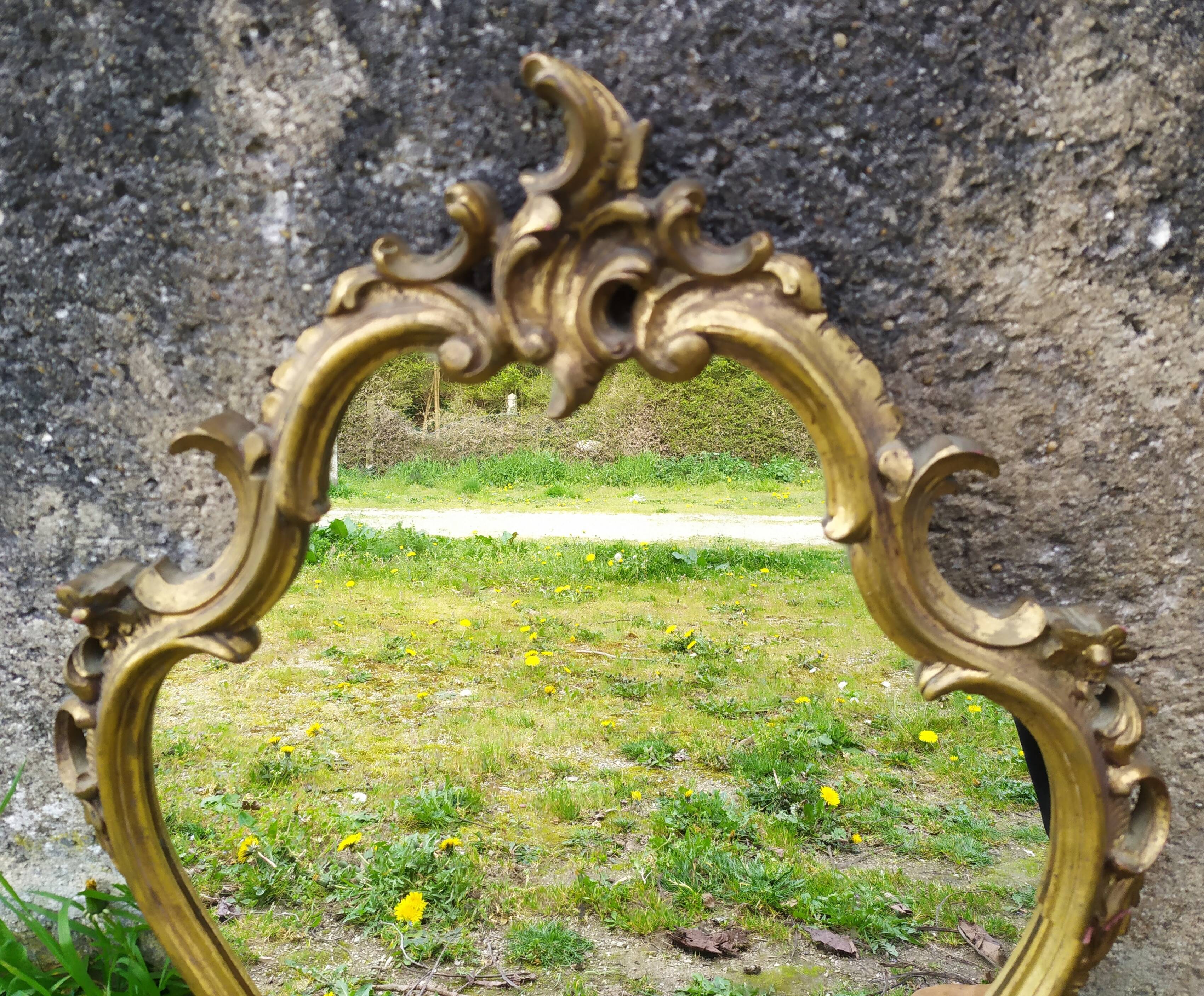 Baroque mirror in gilded wood 87x54cm