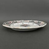 Large Rouen dish, 19th century, floral decoration