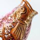Vallauris fish pitcher vase from the 60s, amber and pink