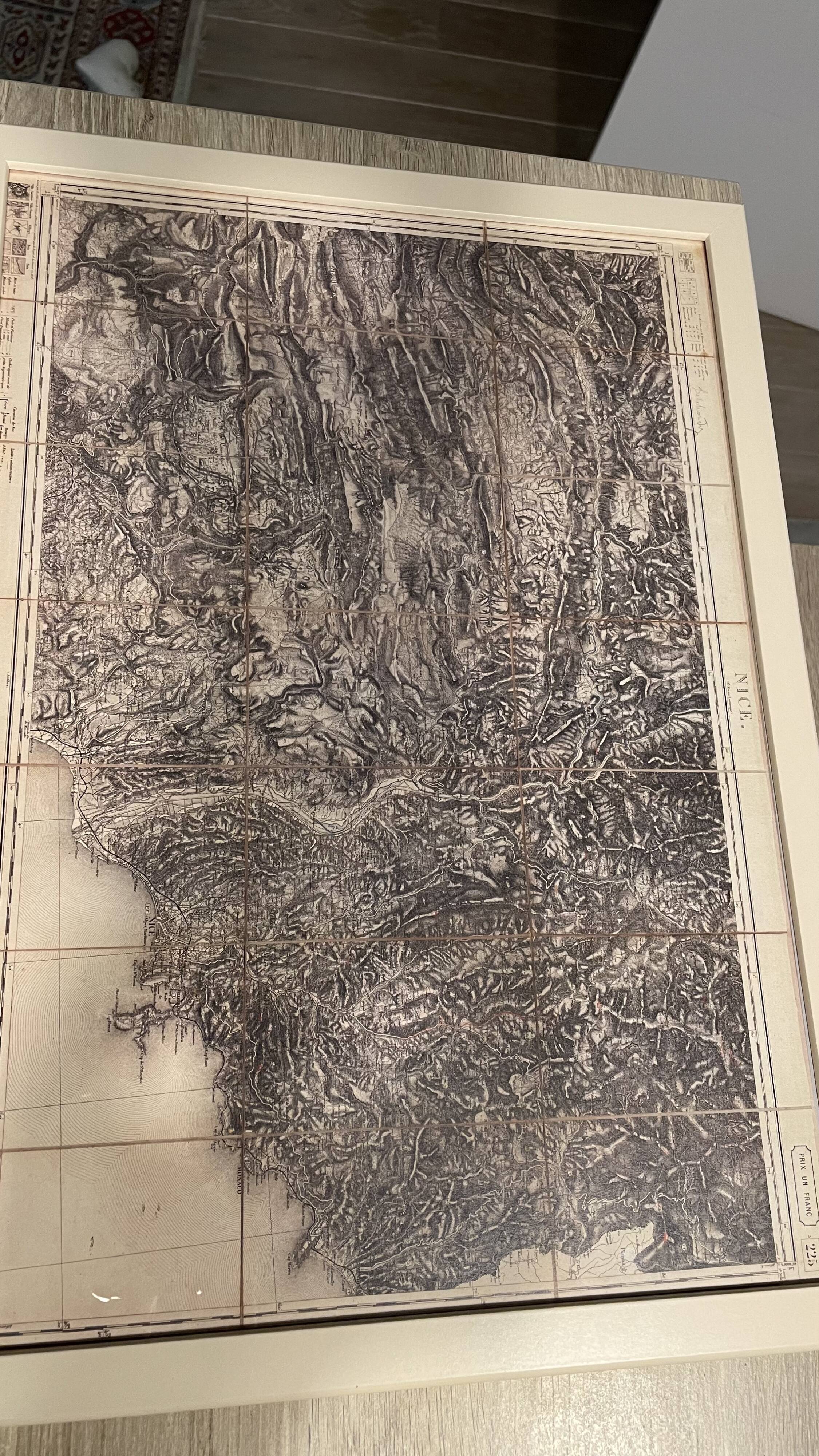 Framed Reprinted Old Map of Nice from 1880