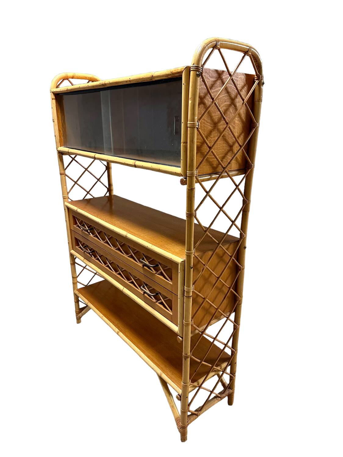 Vintage rattan shelf