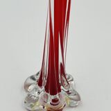 Red submerged Murano glass soliflore vase