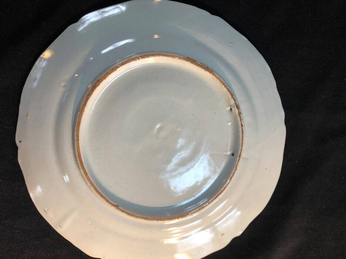 Decorative earthenware plate from Rouen 20th century