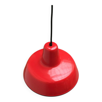 German enamelled pendant lamp from the mid-century by Kaiser Idell / Kaiser Leuchten, 1960s.