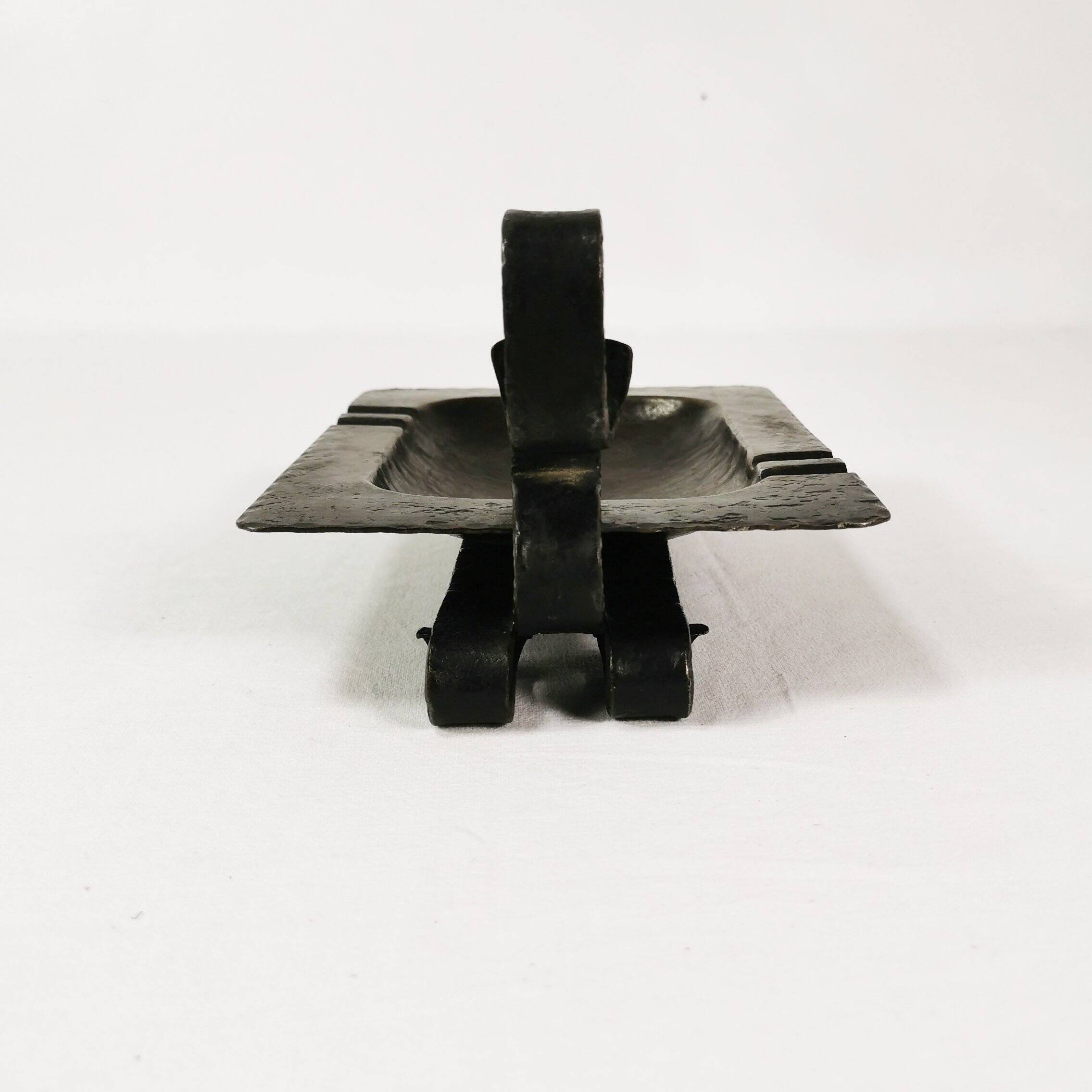 Hand-forged Brutalist-style study ashtray, Belgium, 1960s.