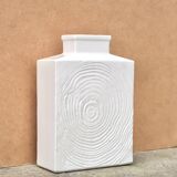 Imposing white Sgrafo Modern vase in porcelain, 1960s.