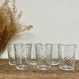6 Arcoroc twisted glasses