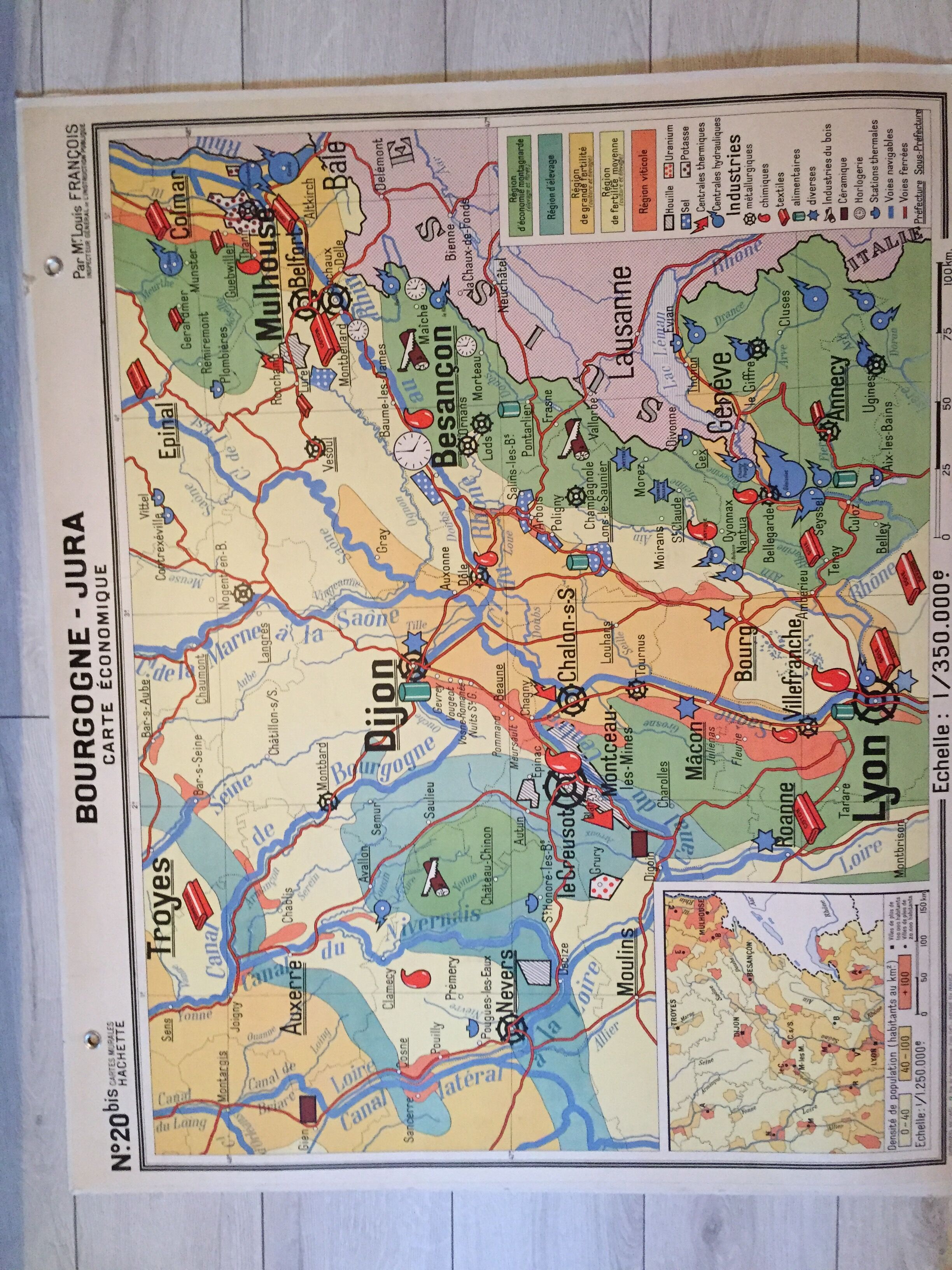 Carte d’école Bourgogne et Jura
