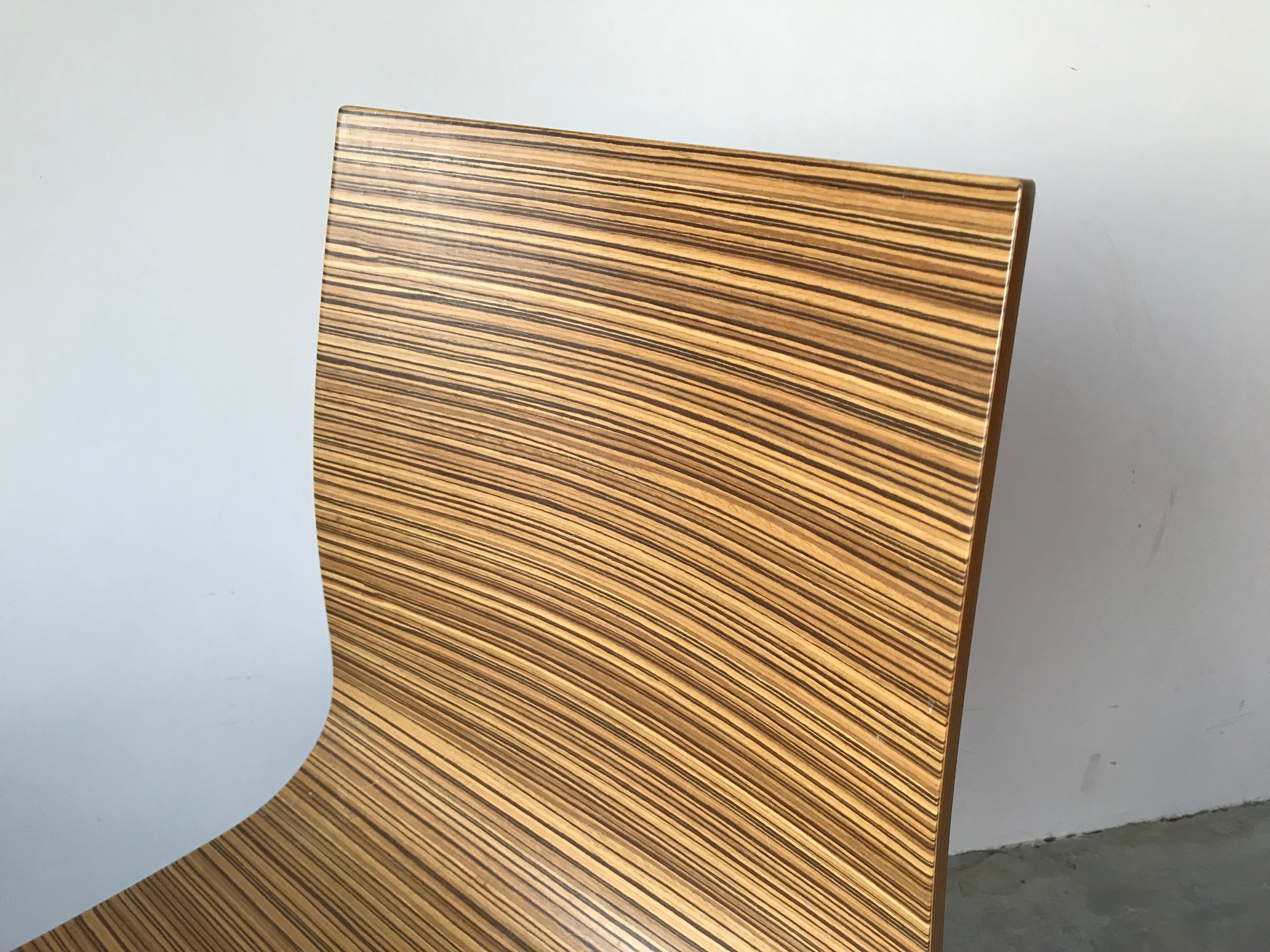 Suite of 4 zebra wooden chairs