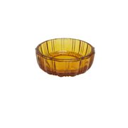 Art Deco salt cellar, orange glass, Ząbkowice, Poland, 1930s.