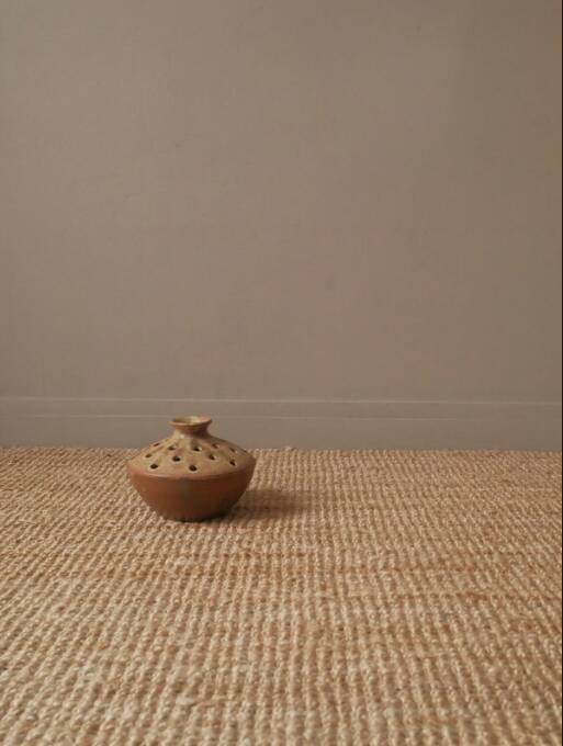 Vintage flower spike vase in stoneware ceramic handmade object handmade pottery Vallauris