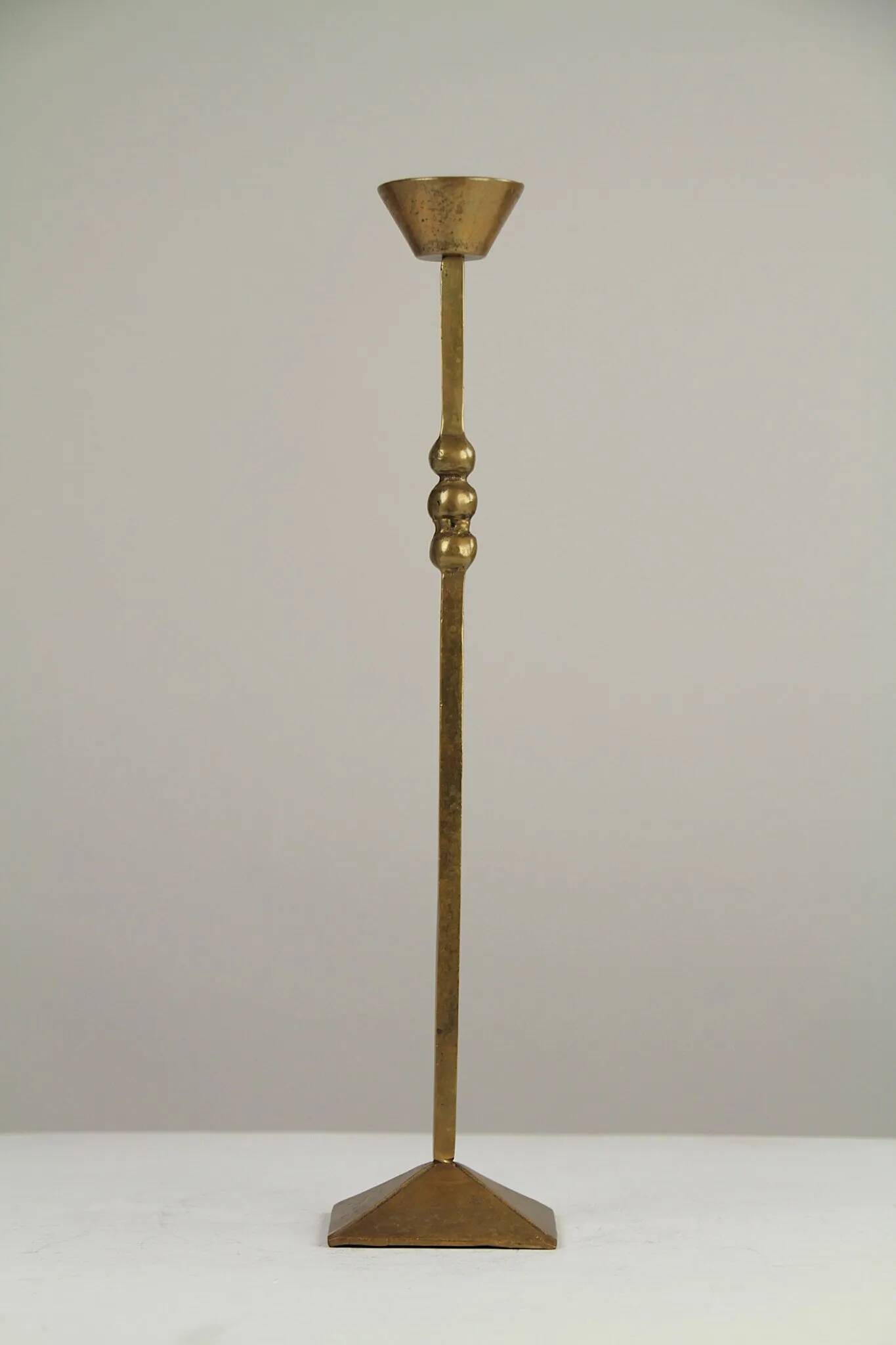 Brass Candlestick — Art Deco / Modernist Style, Belgium, circa 1920s–1940s