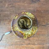 Glazed stoneware desk lamp in free form, 1950s-60s.