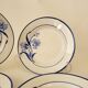 4 flat plates in Gien earthenware model Alberic