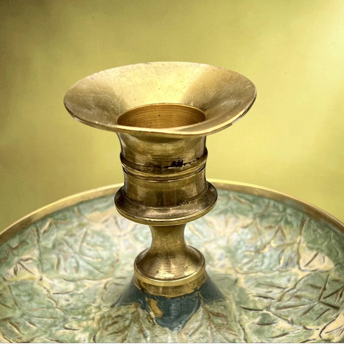 Pair of cellar rat brass cloisonné candlesticks – 1960s