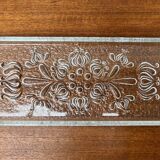 Vintage German floral glass cake plate by Walther Glas, 1970s.