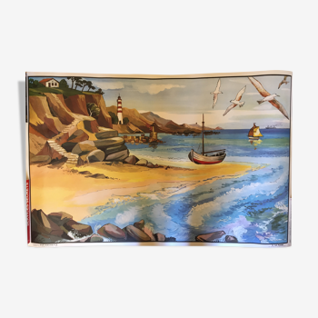 Affiche 60x90cm "La plage", Hachette