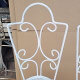 Paire de chaises de jardin ancienne en fer forgé