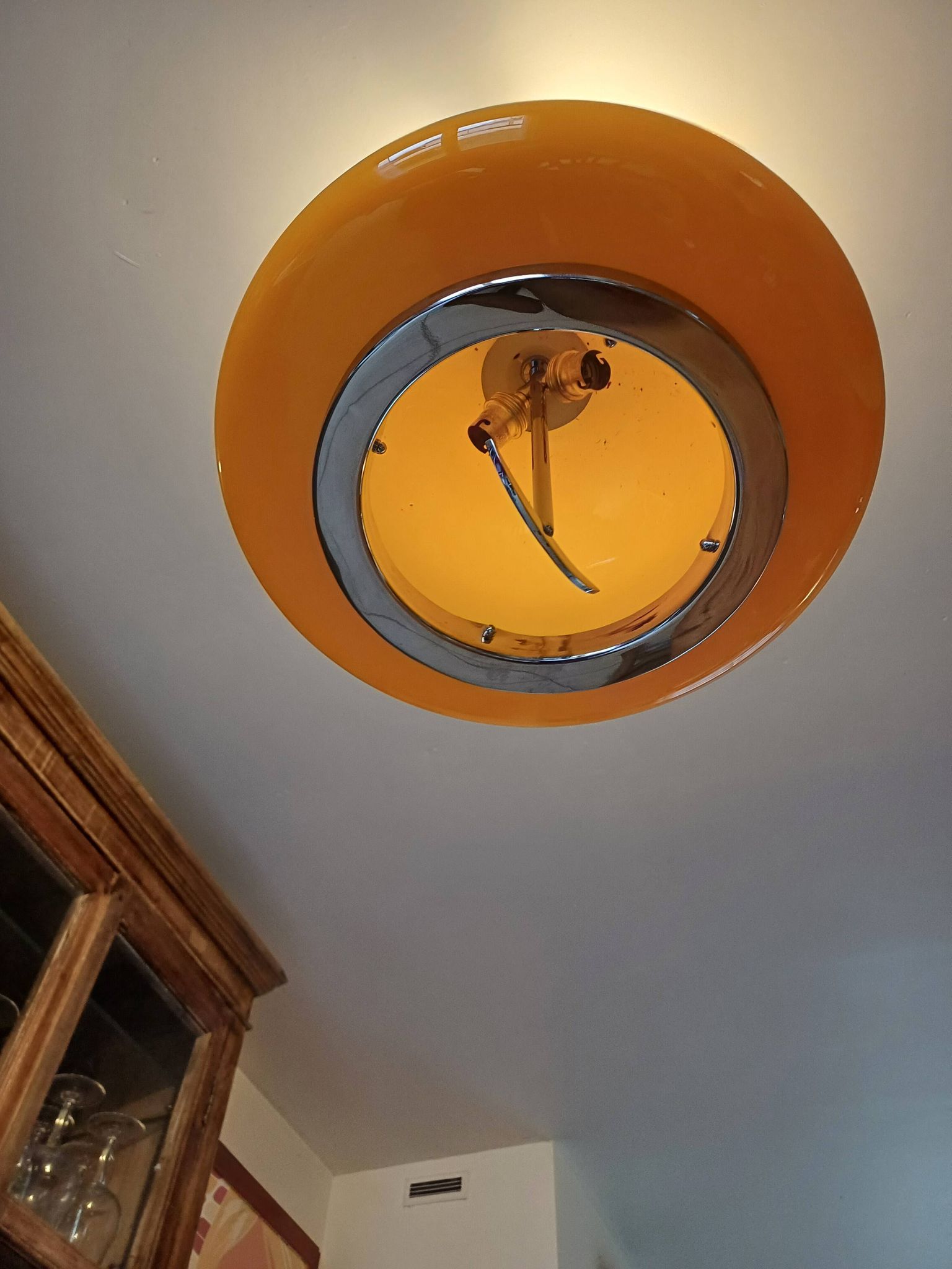 Suspension vintage opaline orange " viro "