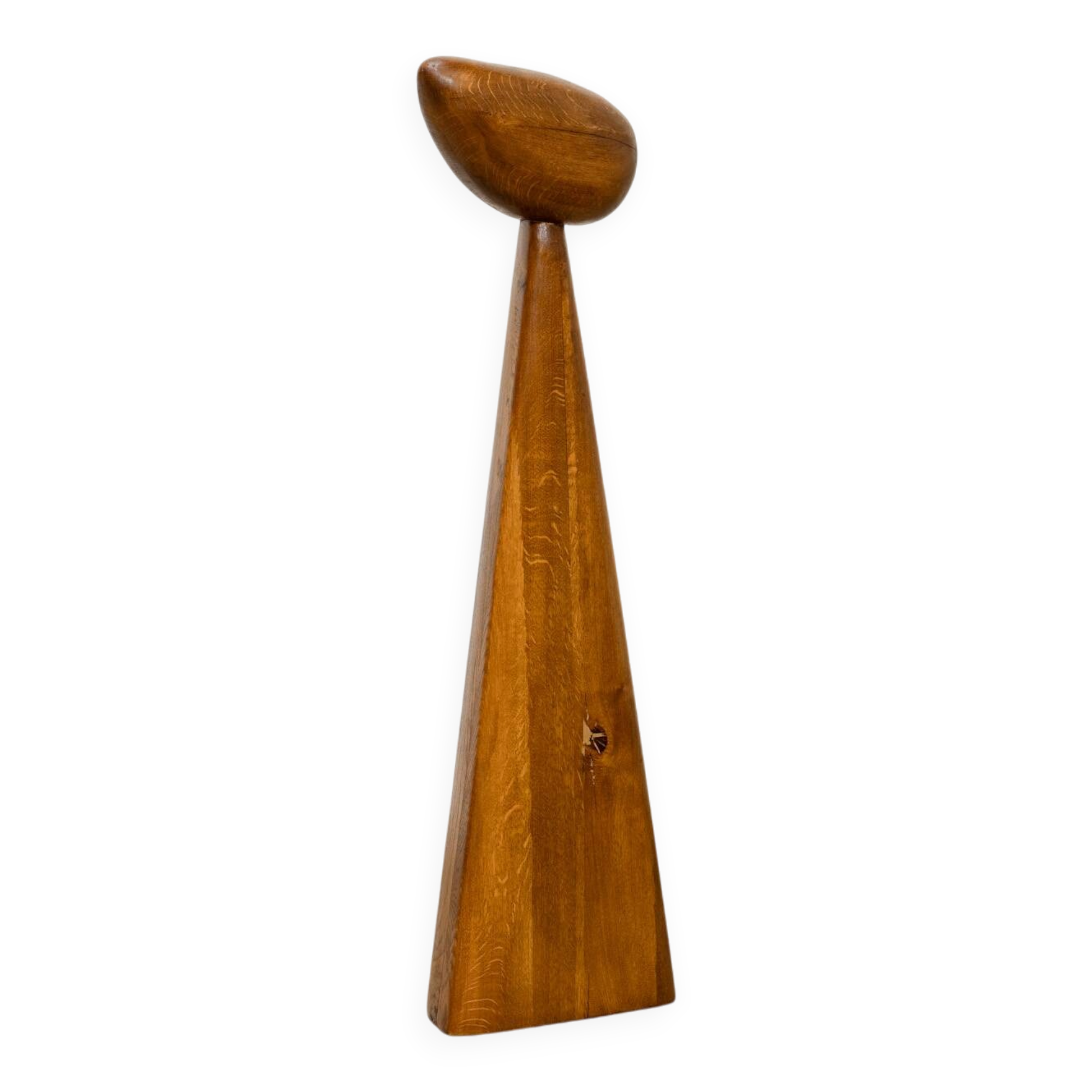 Contemporary sculpture in solid oak 1980