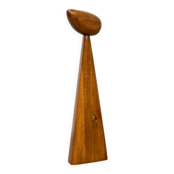 Contemporary sculpture in solid oak 1980